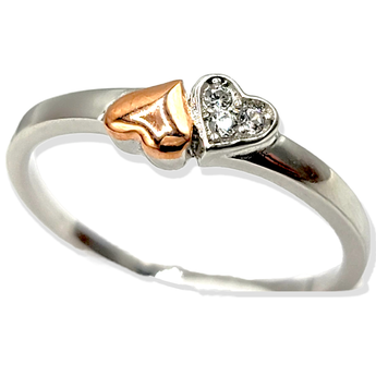 Double Heart .925 Sterling Silver Ring - Travelers Trade Post