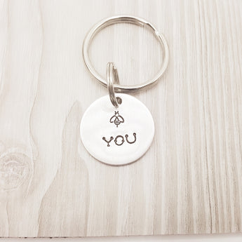 "Bee You" Hand Stamped Keychain - Travelers Trade Post