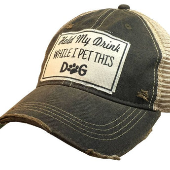 "Hold My Drink While I Pet This Dog" Unisex Trucker Snapback Hat - Travelers Trade Post