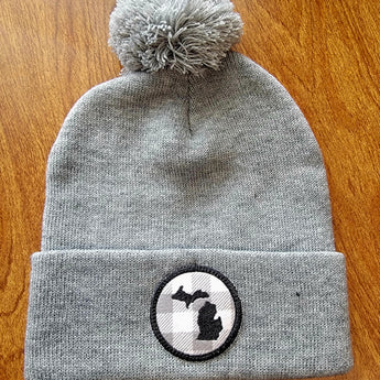 Michigan beanie with pom - Gray