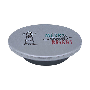 Merry and Bright - handstamped magnet