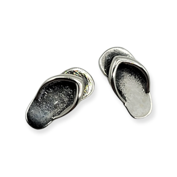 Flip Flop Sterling Silver Stud Earrings - Travelers Trade Post