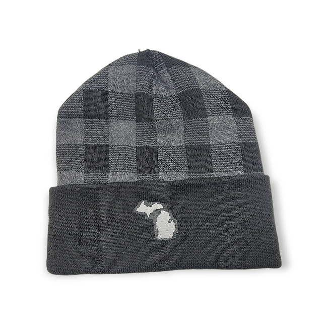 Michigan Buffalo Plaid Beanie AVAILABLE IN 2 COLORS - Travelers Trade Post