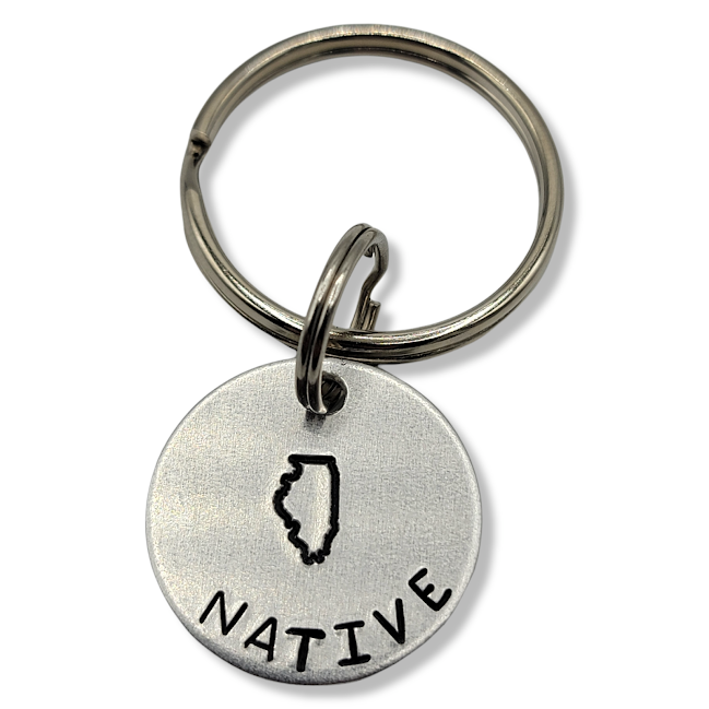 "NATIVE" (PICK YOUR STATE) Keychain - customized to your state US only - Travelers Trade Post