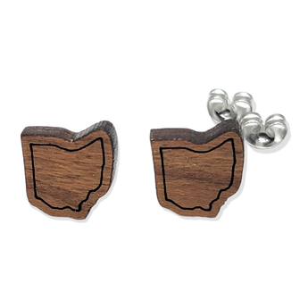 Ohio Wood Stud Earrings - Travelers Trade Post