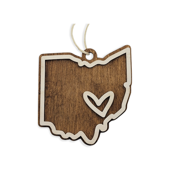 OHIO Wood Ornament - Ohio Shape - Travelers Trade Post