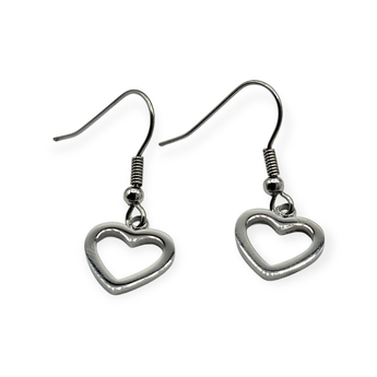 Open Hearted - Stainless Hook Earrings - Travelers Trade Post