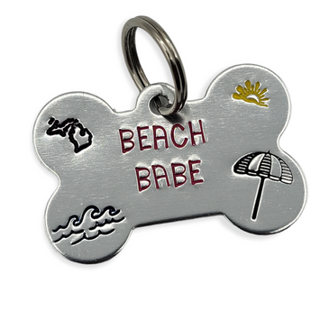 "Beach Babe" Dog Tag - CUSTOMIZE TO ADD YOUR STATE - Travelers Trade Post