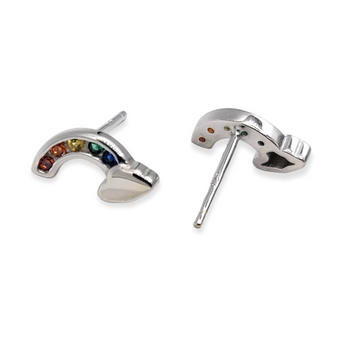 Rainbow Gem Stud Sterling Silver Stud Earrings - Travelers Trade Post
