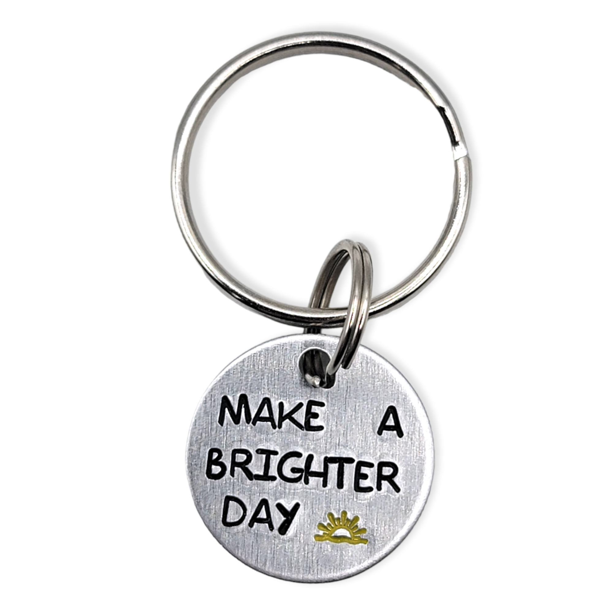 "Make a brighter Day" Hand Stamped Keychain - Travelers Trade Post