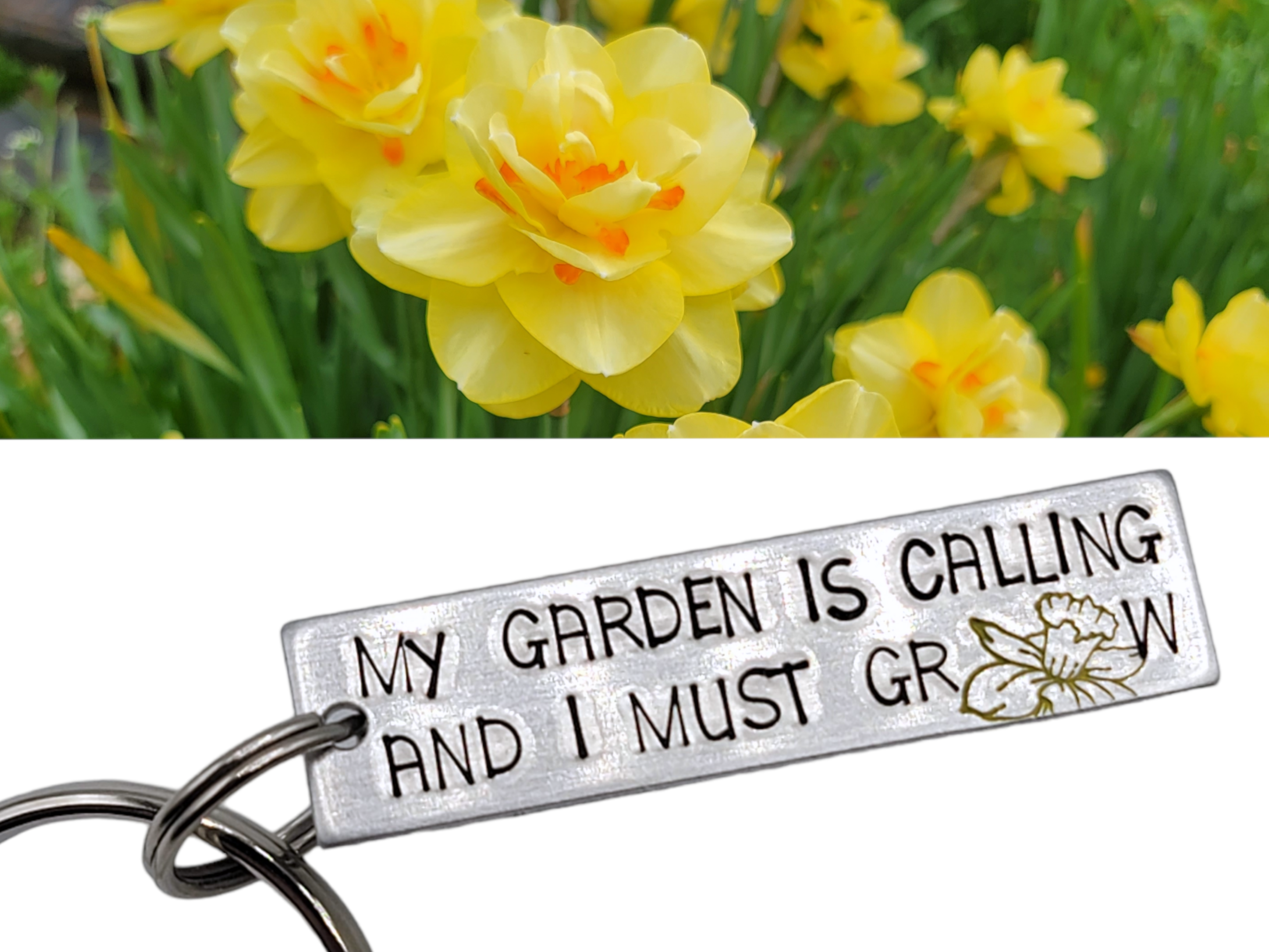 "My garden is calling, and I must grow " Keychain - Travelers Trade Post