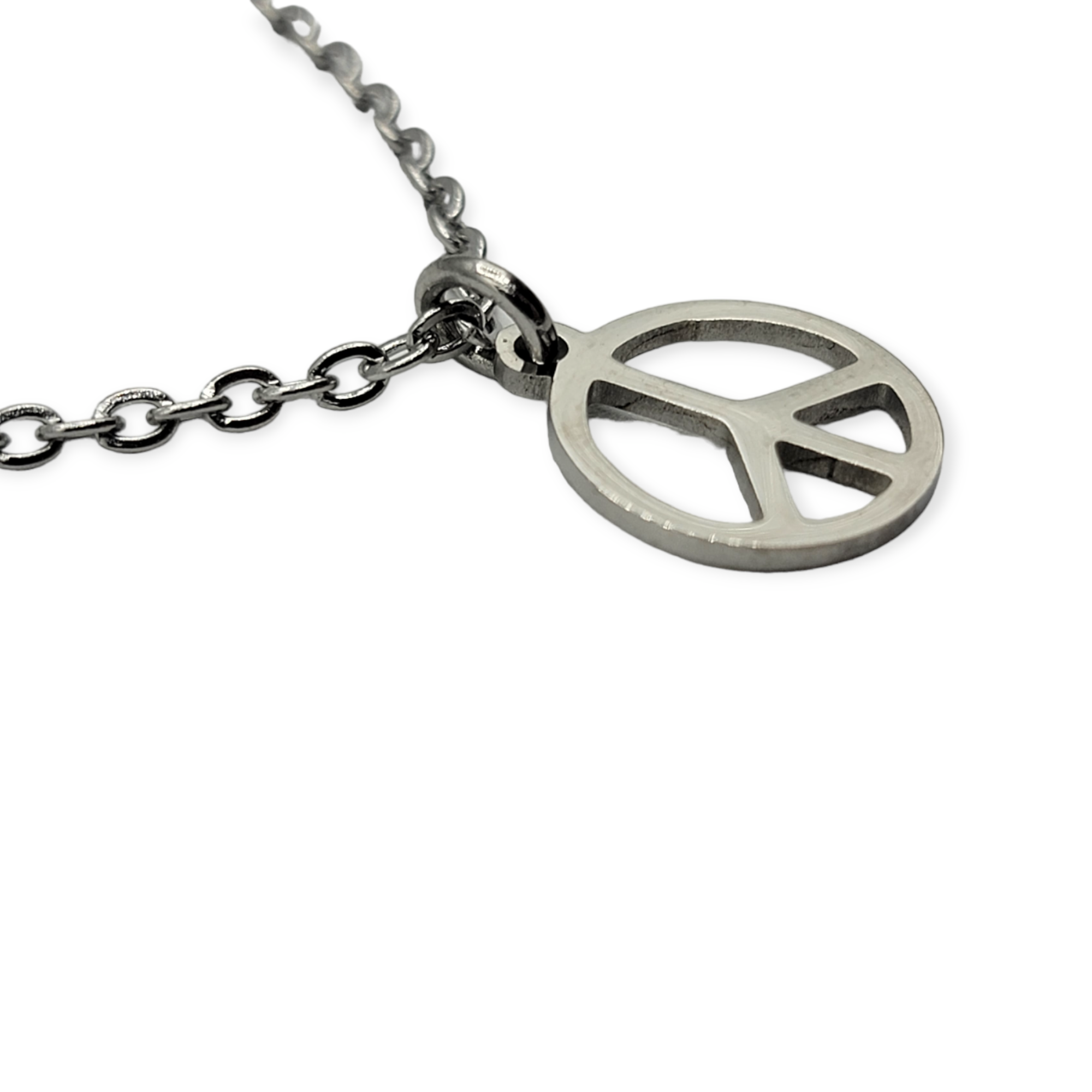 Peace sign necklace -"Peace, Love, Happy" message - Travelers Trade Post