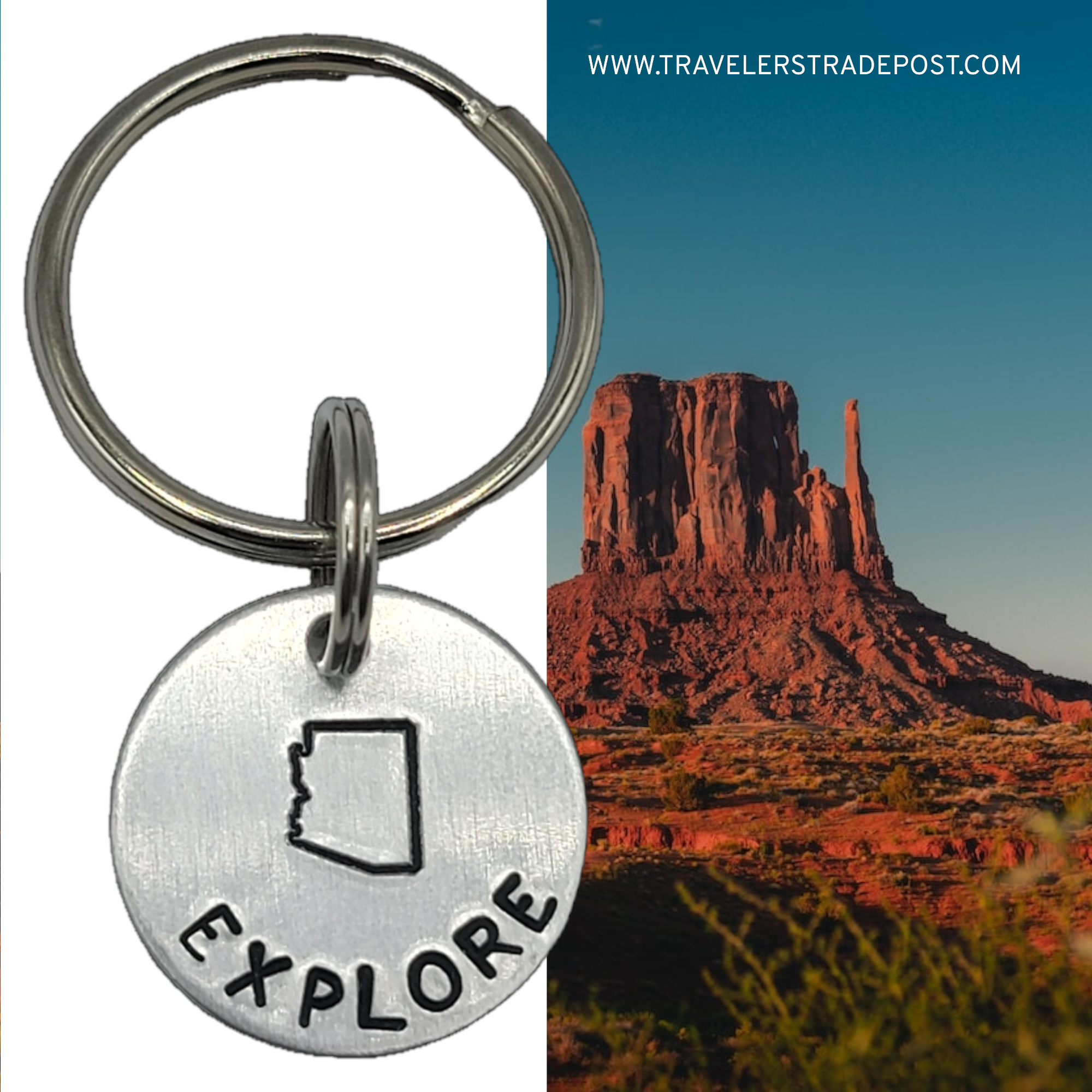 "Explore" Keychain (RV OR PICK YOUR STATE) - Travelers Trade Post