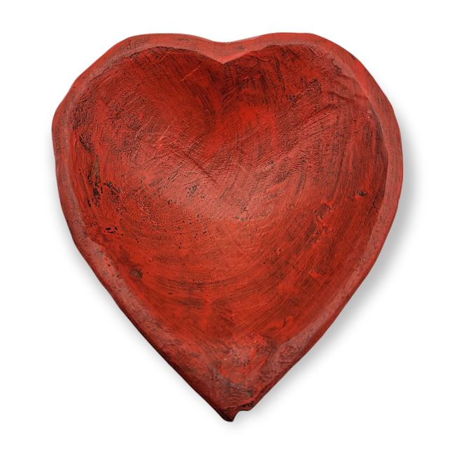 Sweetheart wood bowl - Small Red or Pink - Travelers Trade Post