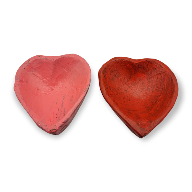 Sweetheart wood bowl - Small Red or Pink - Travelers Trade Post