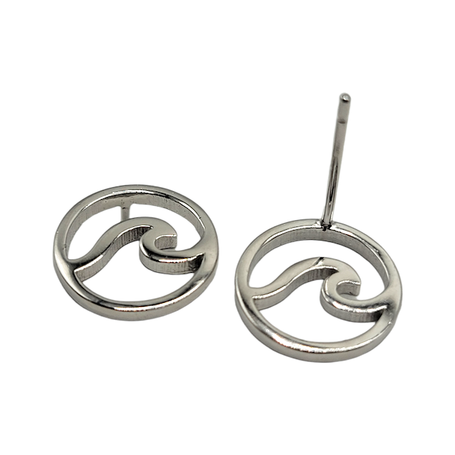 Waves Sterling Silver Stud Earrings - Travelers Trade Post