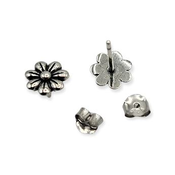 Dainty Flower Sterling Silver Stud Earrings - Travelers Trade Post