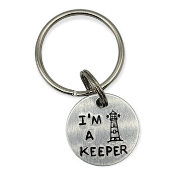 "I'm a Keeper" Lighthouse Hand stamped Keychain - Travelers Trade Post