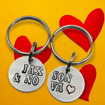Couples Keychain - ADD YOUR NAMES - personalized keychain SET (2 keychains) - Travelers Trade Post