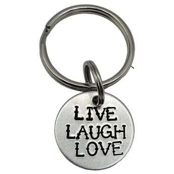 " Live, Laugh, Love" Hand Stamped Keychain - Travelers Trade Post