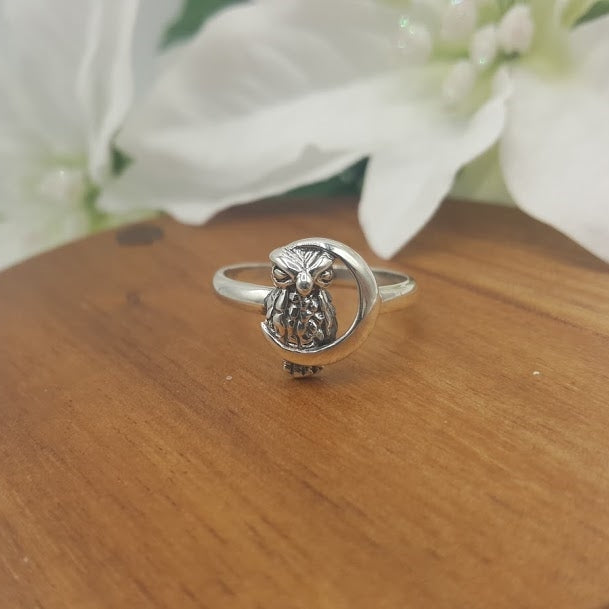 Owl .925 Sterling Silver Ring- ONLY 1 LEFT SIZE 6 - Travelers Trade Post