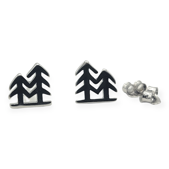 Pine Trees .925 Sterling Silver Stud earrings - Travelers Trade Post