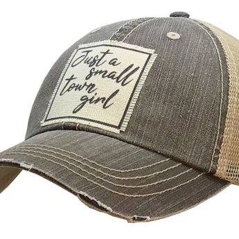 "Just a small town girl" Unisex Snapback Cap - Destressed Brown - Travelers Trade Post