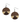 Brown and tan circle Wood/ Resin drop earrings - Travelers Trade Post