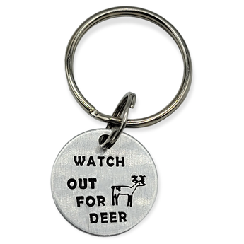 "Watch Out For Deer" Means I Love You Keychain PICK YOUR STATE - Travelers Trade Post